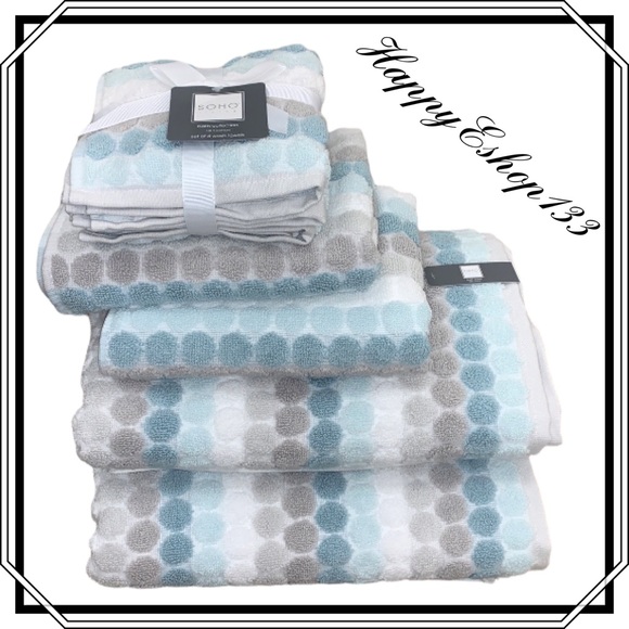 Soho Bath Soho 0 Cotton Towel Set 8piece Penny Tile Silver Sea Bath